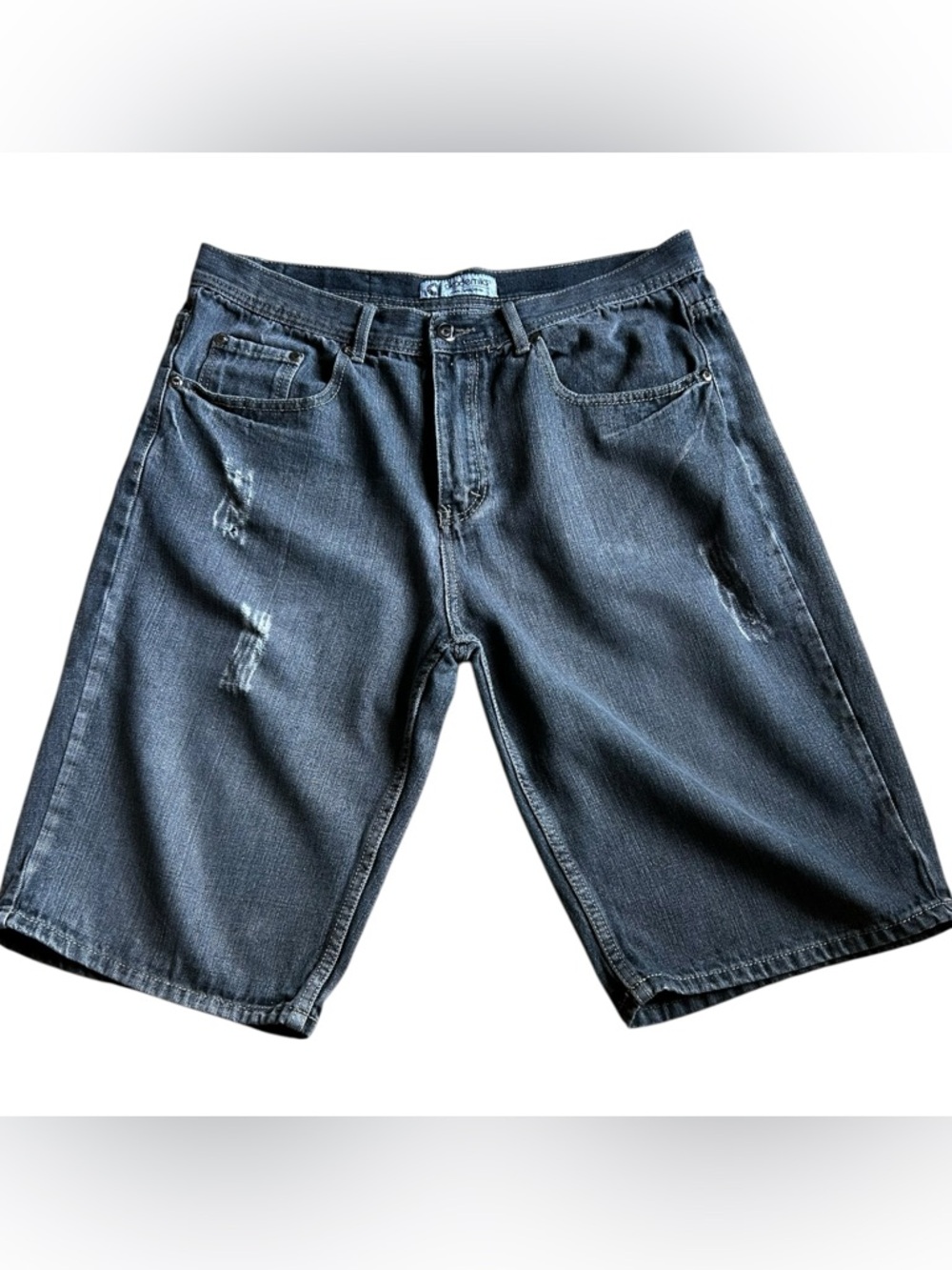 Akademiks Denim Shorts Mens 36 Tag (Actual 35) Black Y2K Hip Hop Streetwear